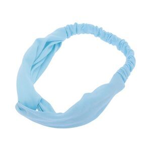 Simple Solid Elastic Cross Headwrap Clear Blue
